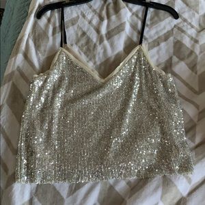 Sequin crop top tank